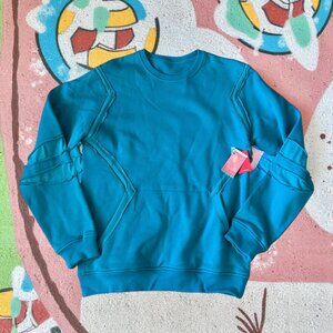 GIRBAUD Mens Blue Cutout Sweatshirt Sz Large NEW NWT